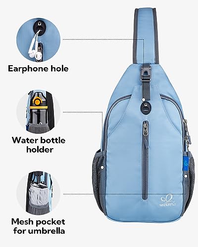 WATERFLY Sports Crossbody Sling Backpack Sling Bag Chest Bag Daypack for Cycling Hiking Running Men Women - Image 4
