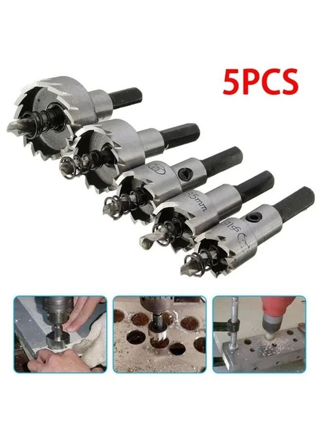 5PCS High Speed Steel Drill Bit Set 16 30mm Hole Saw Kit For Stainless Steel Metal Alloy Woodworking - Image 1