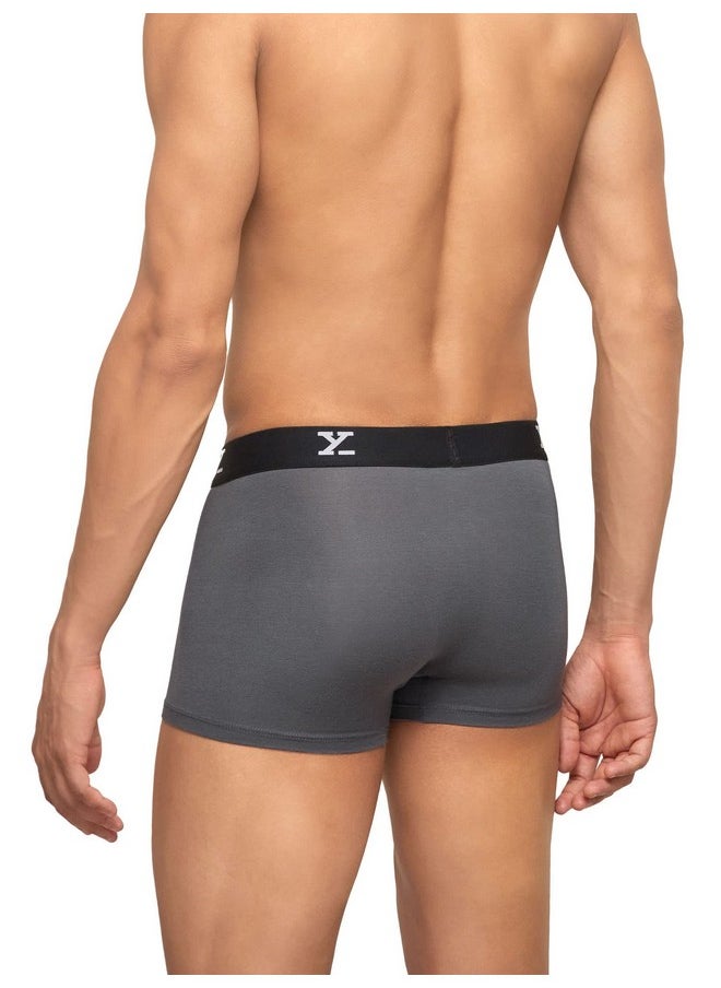 XYXX - XYXX Men's Underwear Ace IntelliSoft Antimicrobial Micro Modal Trunk Pack of 3 (Black;White;Grey; L) - Image 1
