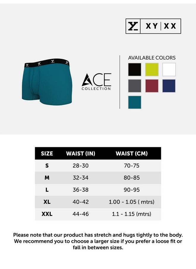 XYXX - XYXX Men's Underwear Ace IntelliSoft Antimicrobial Micro Modal Trunk Pack of 3 (Black;White;Grey; L) - Image 1