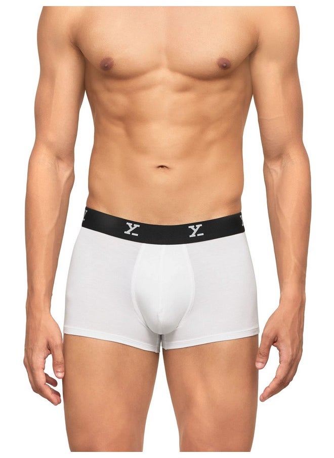XYXX - XYXX Men's Underwear Ace IntelliSoft Antimicrobial Micro Modal Trunk Pack of 3 (Black;White;Grey; L) - Image 1