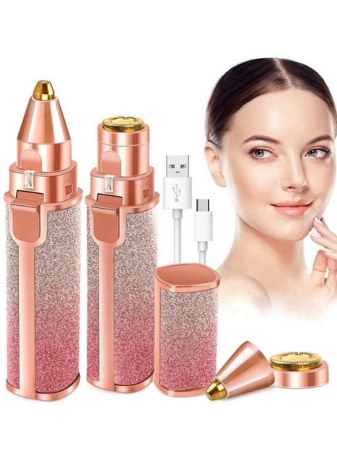 2-in-1 Eyebrow Trimmer and Facial Hair Remover, Hair Removal Device, Eyebrow Hair Removal Machine, Facial Hair Follicle Remover, Precision Shaving Machine, easy to use for all skin types, removes unwanted hair from eyebrows, face, upper lip, and forehead, practical, fast, gentle on skin, compact, ideal for home and travel, personal grooming tool for clean and tidy eyebrows and face, safe and effective hair removal for women and men. - Image 1