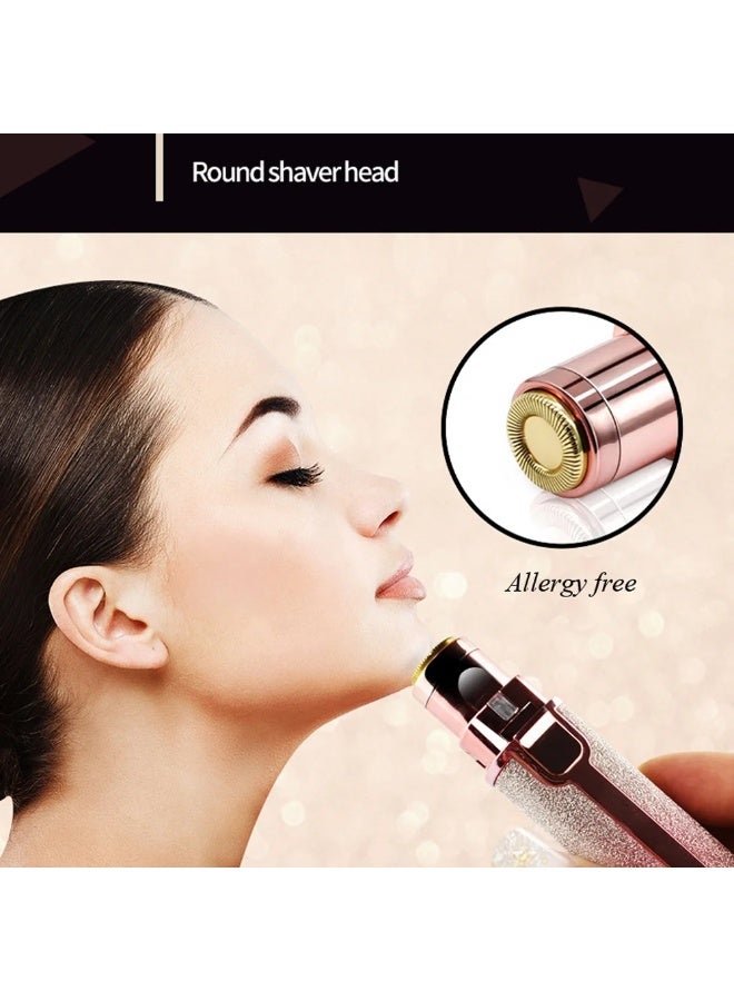 2-in-1 Eyebrow Trimmer and Facial Hair Remover, Hair Removal Device, Eyebrow Hair Removal Machine, Facial Hair Follicle Remover, Precision Shaving Machine, easy to use for all skin types, removes unwanted hair from eyebrows, face, upper lip, and forehead, practical, fast, gentle on skin, compact, ideal for home and travel, personal grooming tool for clean and tidy eyebrows and face, safe and effective hair removal for women and men. - Image 4