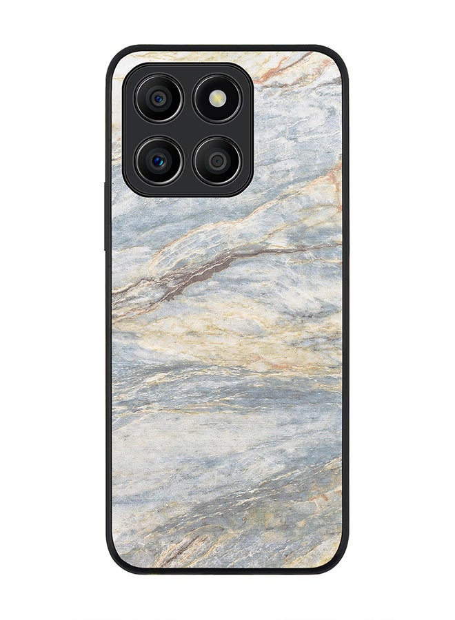 Stylizedd Rugged Black Edge Case for Honor X8b, Slim fit Soft Case Flexible Rubber Edges Anti Drop TPU Gel Thin Cover -  Marble Print Grey Classic - Image 1