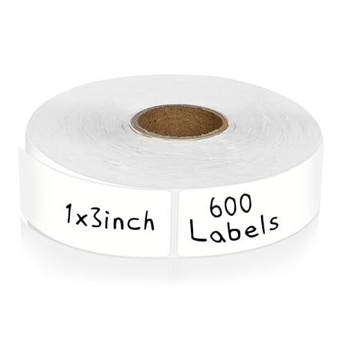 CATIFLIN 600 Blank Removable Freezer Label Stickers, 1”x3” Waterproof Adhesive Paper Tags with Perforation, Easy to Write & Peel for Food Jars, Bottles, Containers, Refrigerator, Storage - Image 1
