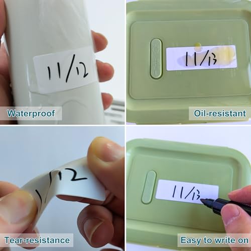CATIFLIN 600 Blank Removable Freezer Label Stickers, 1”x3” Waterproof Adhesive Paper Tags with Perforation, Easy to Write & Peel for Food Jars, Bottles, Containers, Refrigerator, Storage - Image 4