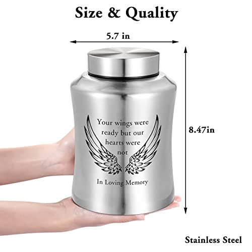 SOITIS Urns for Ashes Decorative Urns for Adult Human Ashes Large Stainless Steel Cremation Urns for Human Keepsake Up to 220 lbs - Image 2
