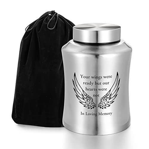 SOITIS Urns for Ashes Decorative Urns for Adult Human Ashes Large Stainless Steel Cremation Urns for Human Keepsake Up to 220 lbs - Image 1