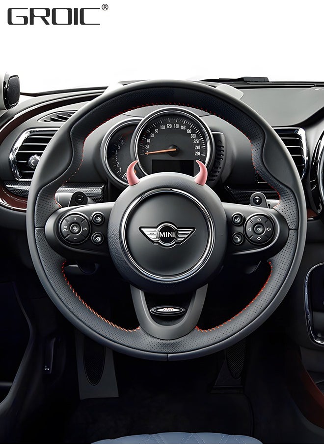 GROIC - Devil Horns Car Steering Wheel Decal 4pcs Cute Car Horns Decoration,3D Devil Bull Horn Car Interior Decoration Stickers, Car Steering Wheel Dashboard Car Accessories Car Interior Accessories - Image 1