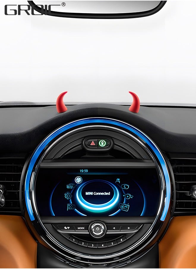 GROIC - Devil Horns Car Steering Wheel Decal 4pcs Cute Car Horns Decoration,3D Devil Bull Horn Car Interior Decoration Stickers, Car Steering Wheel Dashboard Car Accessories Car Interior Accessories - Image 1