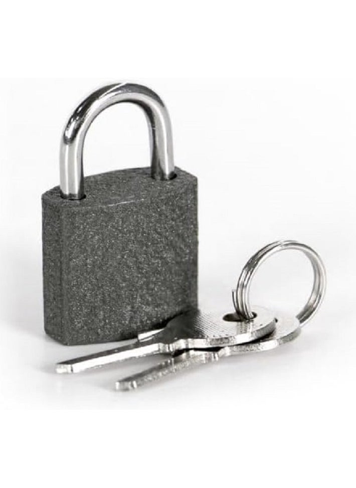 Generic 1 piece of small-sized locks with keys - a home and school essential - for locking luggage - a backpack and a travel suitcase lock, 2 keys, size 20 mm (black color)  - Image 2