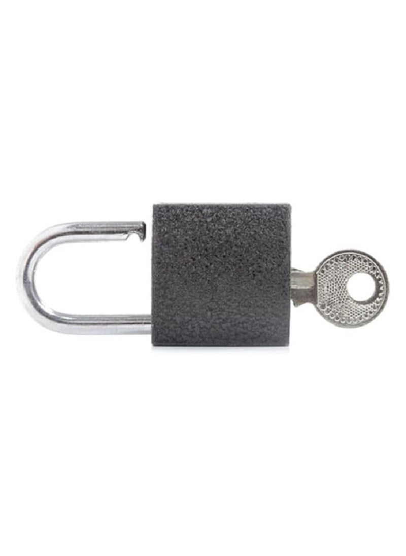 Generic 1 piece of small-sized locks with keys - a home and school essential - for locking luggage - a backpack and a travel suitcase lock, 2 keys, size 20 mm (black color)  - Image 3