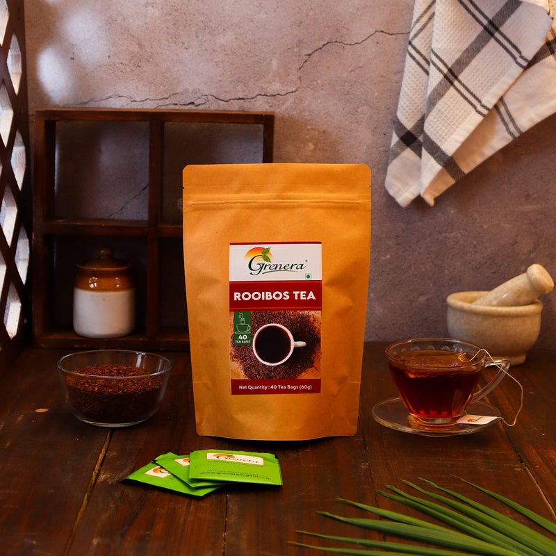Grenera Rooibos Tea Bags (40 Dip Tea Bags) | Caffeine Free, Gluten Free, Non GMO - Image 3