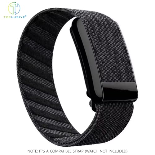 T TECLUSIVE Soft Elastic Cloth Strap Compatible for Whoop Band 4.0 | Stretchable Nylon Sports Strap Replacement Band with Metal Locks | Only Strap for 4.0 (Black) - Image 2