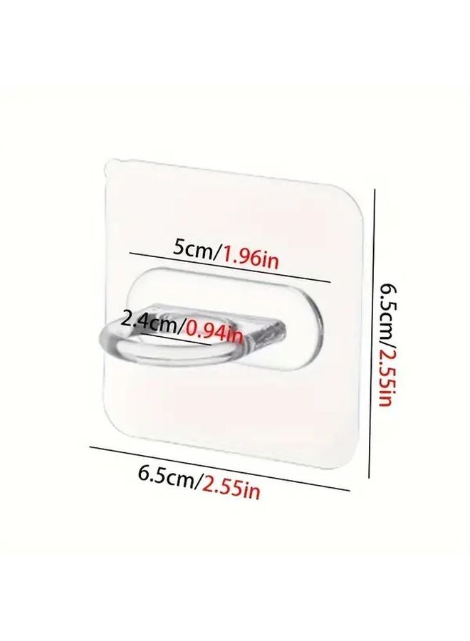 4pcs White Self Adhesive Wall Hooks No Drill Heavy Duty Traceless Plastic Hooks For Kitchen Bathroom - Image 5