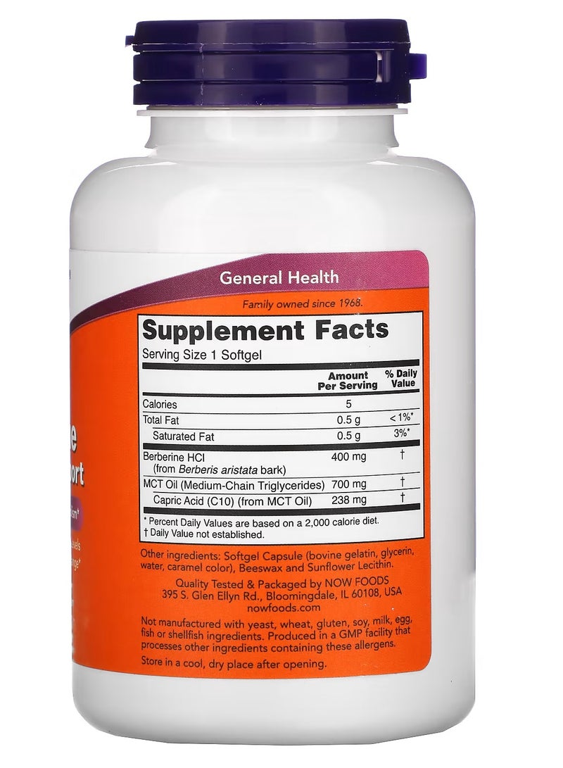 now Refuerzo para la glucosa con berberina, 90 cápsulas blandas - Image 2