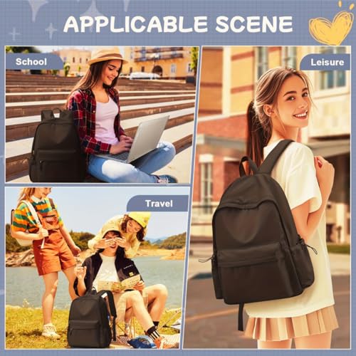 Glowic Laptop Backpack, 2 compartments, bottle holder, organizer, school bag for boys and girls, college bag for women and men, office bag, travel bag (Brown) - Image 4