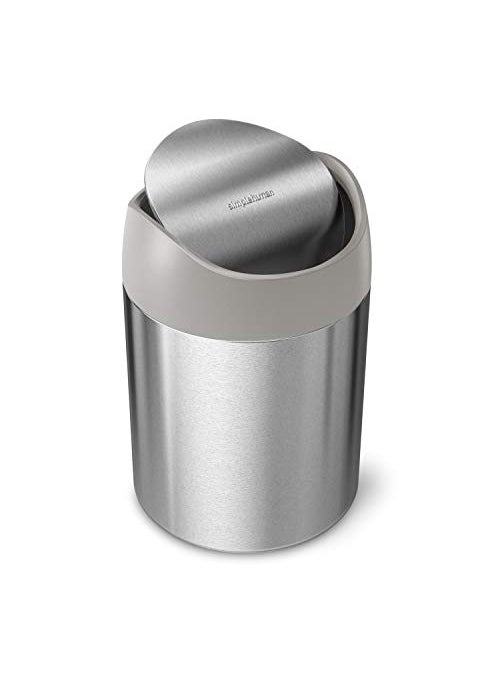 simplehuman simplehuman Brushed Stainless Steel 15 Liter  04 Gallon Mini Countertop Trash Can 