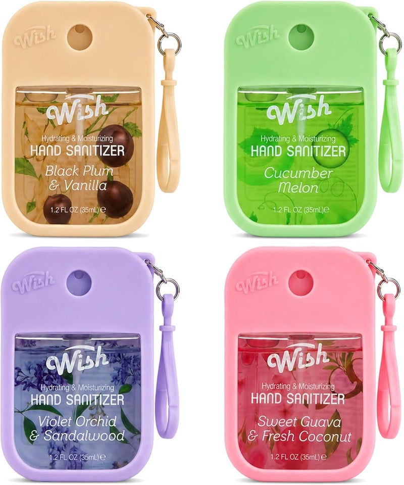 Room to room portable Hand Sanitizer Spary Travel Size Spray 4-Piece 1.2 FL OZ (35ML) Each, Black Plum vanilla, Violet orchid sandalwood, Sweet Guava Fresh Coconut, Cucumber Melon, Hydrating and Moisturizing,(4 pack) Trendy versatile build - Image 1