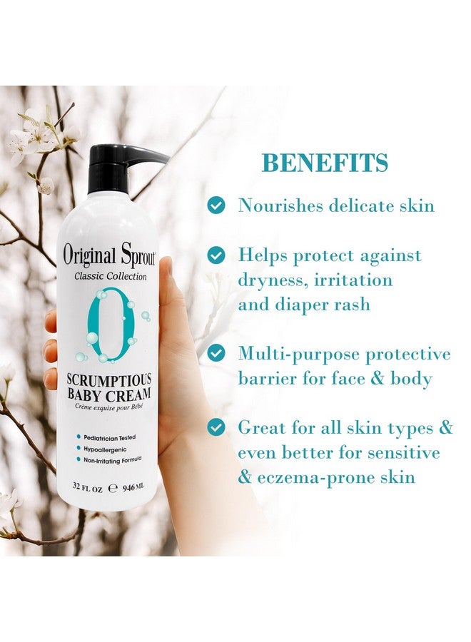 Original Sprout Original Sprout Scrumptious Baby Cream, Gentle Moisturizing Cream for Dry, Sensitive Skin & Diaper Rash, Non-Greasy Baby Lotion with Zinc Oxide & Calendula for Face & Body, 32 fl oz - Image 2