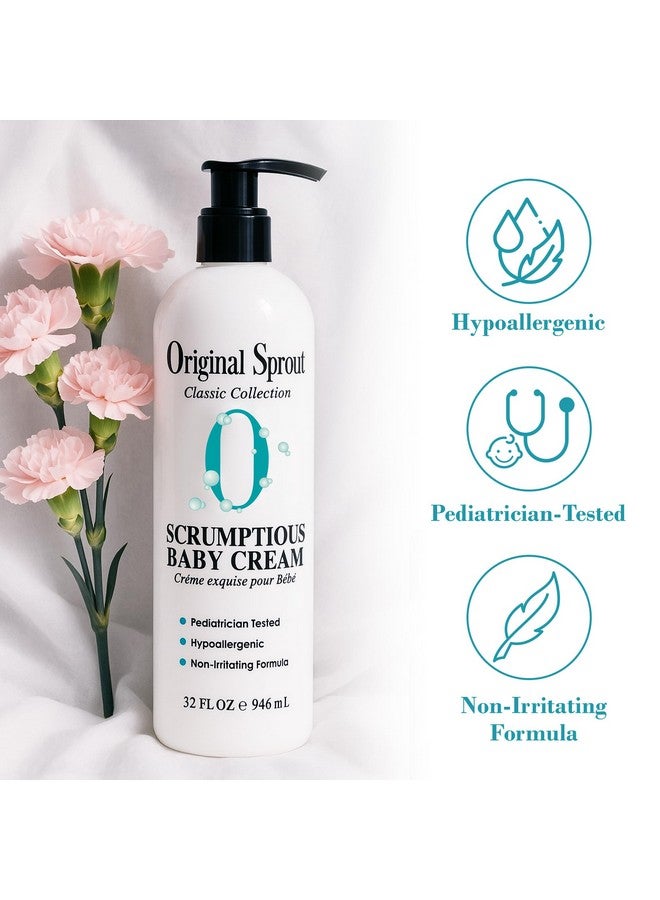 Original Sprout Original Sprout Scrumptious Baby Cream, Gentle Moisturizing Cream for Dry, Sensitive Skin & Diaper Rash, Non-Greasy Baby Lotion with Zinc Oxide & Calendula for Face & Body, 32 fl oz - Image 5