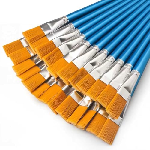 Menintog 20 Pcs Flat Paint Brushes,1 Inch Craft Paint Brushes, Large Acrylic Paint Brush for Watercolor, Oil Painting, Acrylic,Big Paint Brush for Oil Paint and Body Painting Crafts, Rock Painting - Image 1