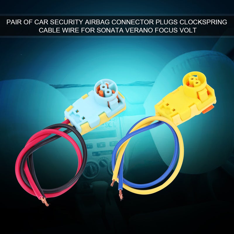 Pair of Car Security Airbag Connector Plugs Clockspring Cable Wire for Sonata Verano Focus Volt - Image 3