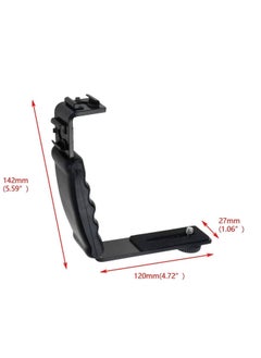 Y&D Camera L Bracket Mount, Video Grip L-Bracket with Cold Shoe Mount 1/4'' Tripod Screw Heavy Duty Padded Hand for DSLR Camcorder  - Image 2