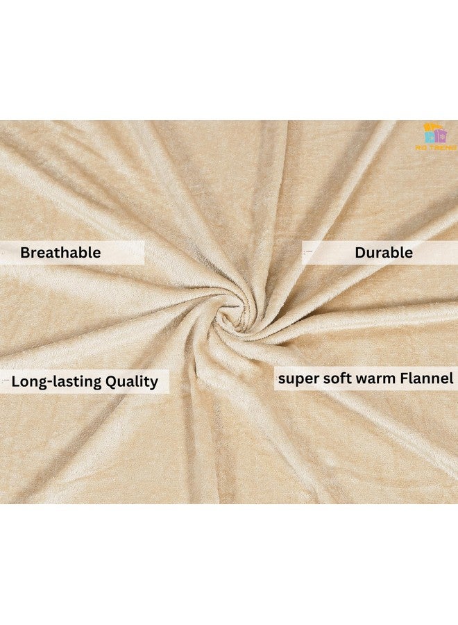RD TREND 250 GSM Flannel Elastic Warm bedsheets for Winter Single Fitted Size (72x48x8 Inches) with 1 Pillow Cover Size (18x28 Inches) Color- Gold, Solid - Image 3