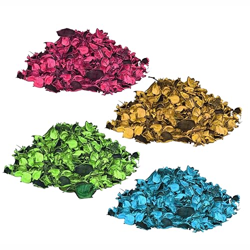 Pure Source india Unscented Dried Flowers Leaves Potpourri for Home Decoration Room Office Bathroom Vase Fillers 4 Colors 50 Grams Each (200GM - Multicolor) - Image 1