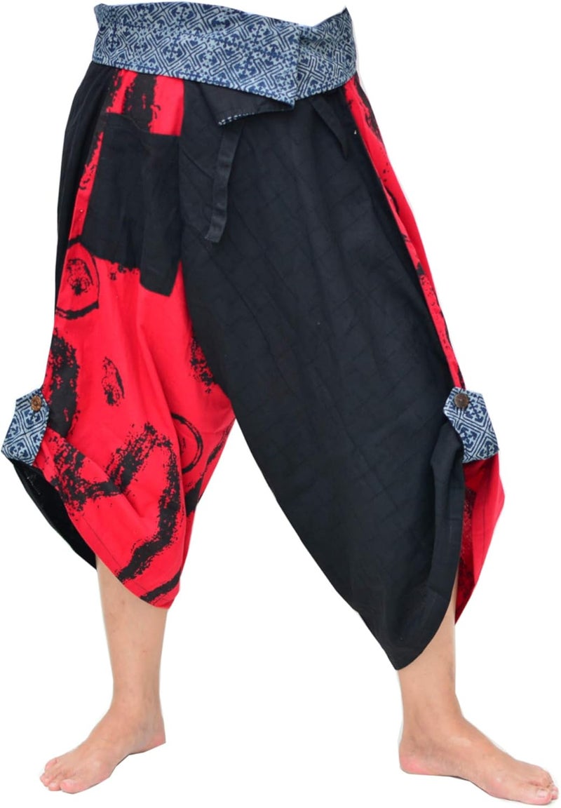 Siamrose Yoga Ninja Harem Samurai Pants Women Men, Japanese Style wrap Trousers, one Size - Image 1