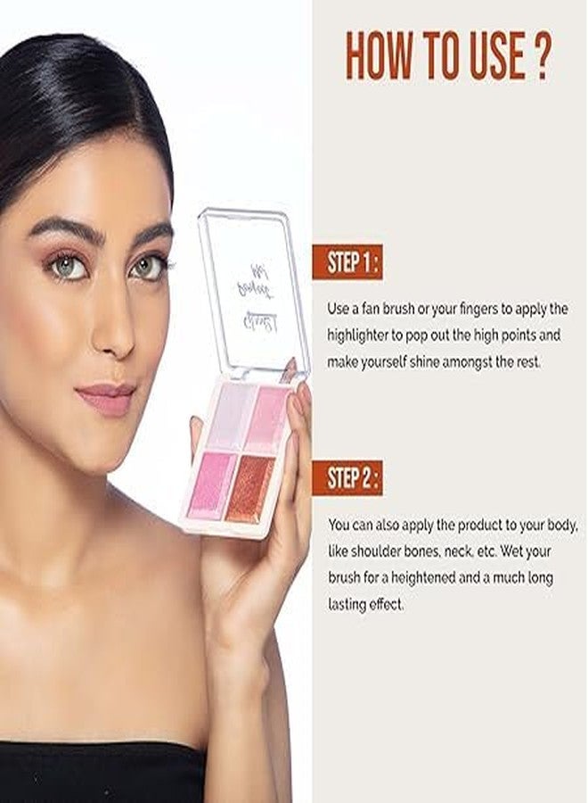 Highlighter Palette Blusher | Ultimate Shimmer Formulations | Highly Pigmented Powder | Easy to Blend Formula | Soft Glow Shades for Face Cheeks and Makeup Looks - Image 2