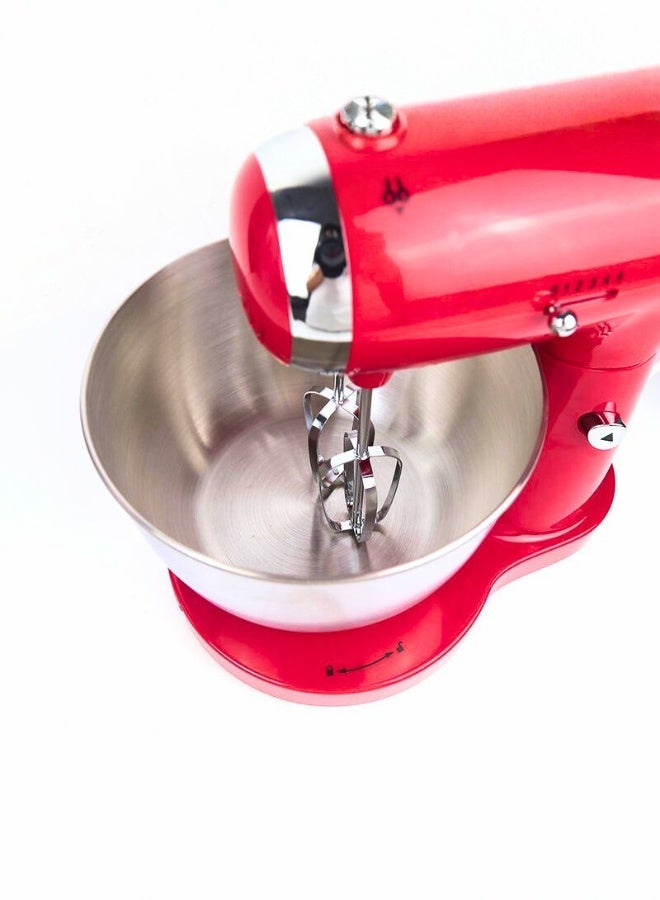 عجانة ومضرب بيض كهربائي 5 سرعات مع وعاء ستانلس ستيل - محضرة عجين ومعكرونة احترافية	خلاط يدوي وقائم عالي القوة للخبز والحلويات والمعجنات - Image 5