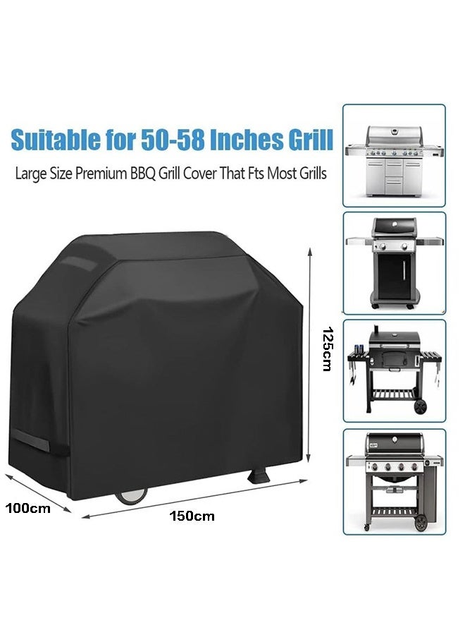 YelaJoy Grill Cover, Waterproof BBQ Grill Cover, 58 inch Rip-Proof and Anti-UV Barbecue Gas Grill Cover Compatible, M - Image 2