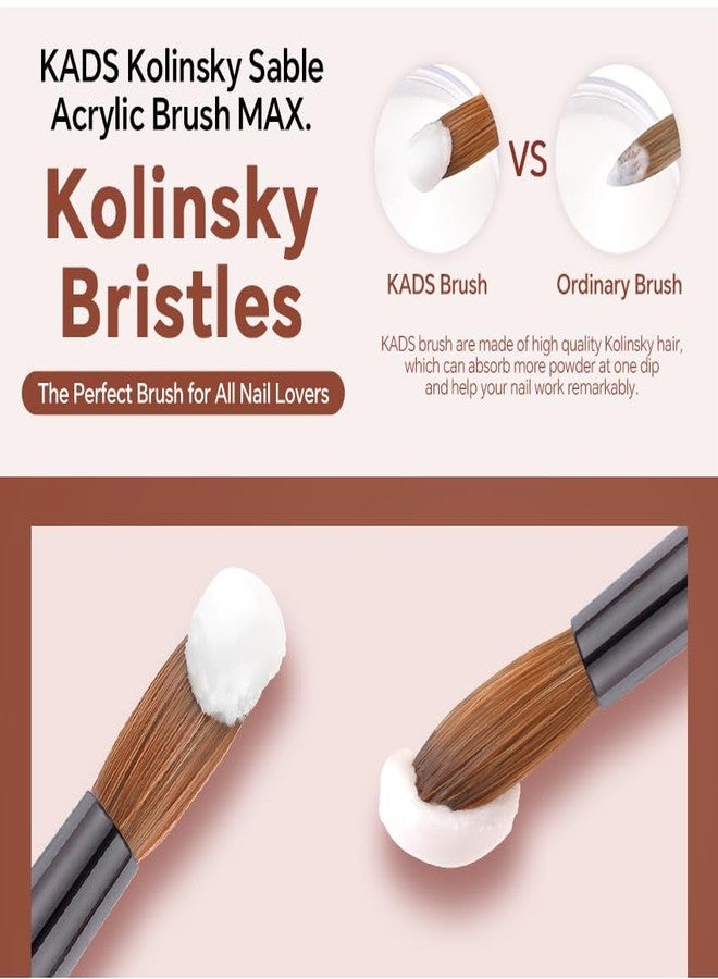 KADS Upgrade Acrylic Nail Brush Pure Kolinsky Hair Acrylic Round Shaped Supermarket Standard (14#) - Image 5