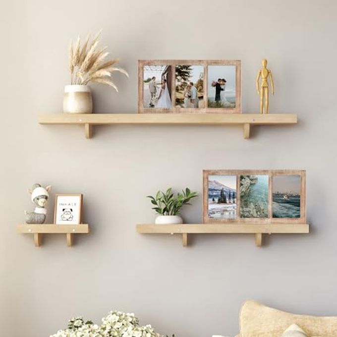 YESKAY 4x6 Collage Picture Frames, 3 Picture Frame 4x6, Rustic Brown Wood Frame with Tempered Glass, 3 Opening 4 by 6 Photo Frame Wall Decor or Tabletop, 1 Pack - Image 5