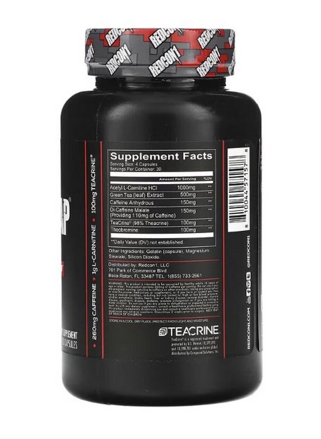 REDCON1 Double Tap Energizing Fat Burner 120 Capsules - Image 2