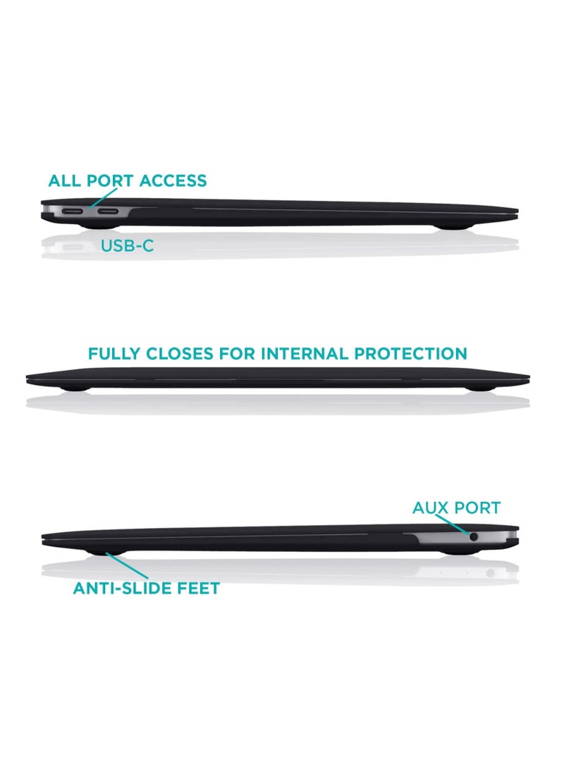 CATANES Case for MacBook Air 13.3 Inch A2337 (M1) / A2179 / A1932 (2022 2021 2020 2019 2018 Release) - Snap On Hard Shell Case Cover for MacBook Air 13 Retina Display with Touch ID - Black - Image 3