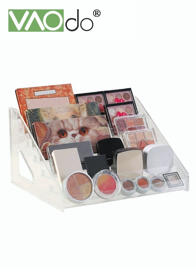 VAOdo - 6-layer Clear Nail Polish Display Holder Large-capacity Cosmetic Storage Rack Eye Shadow Nail Polish Transparent Stepped Product Display Rack Desktop Storage Display Box - Image 1
