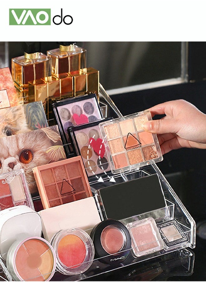 VAOdo - 6-layer Clear Nail Polish Display Holder Large-capacity Cosmetic Storage Rack Eye Shadow Nail Polish Transparent Stepped Product Display Rack Desktop Storage Display Box - Image 1