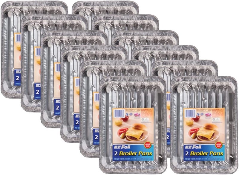 EZ Foil 8-1/2 in. W X 11-3/4 in. L Super Broiler Pan Silver 2 pk (Pack of 12)