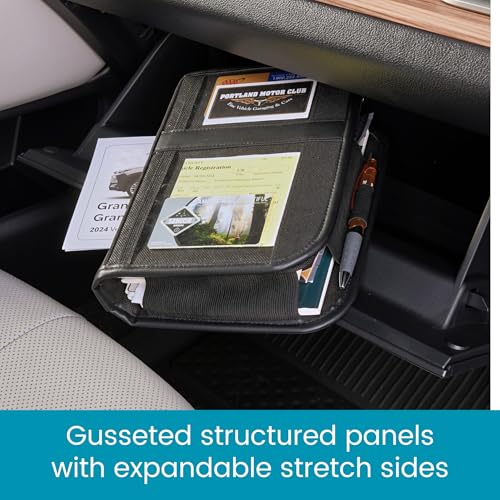 High Road Glove Box Organizer and Car Manual Holder with Easy to See Clear Front Pockets for Registration and Insurance Documents - Image 4