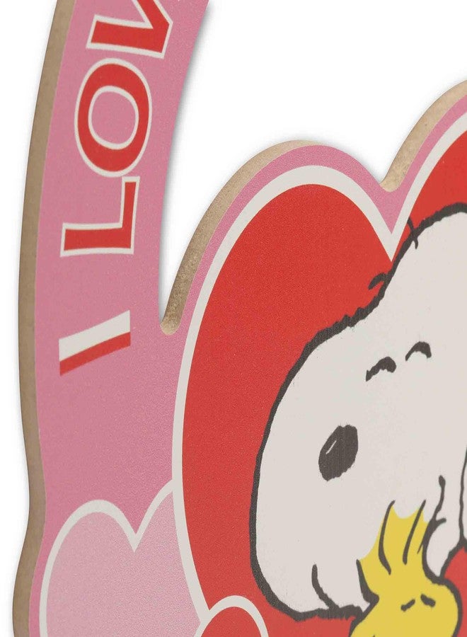 Open Road Brands Peanuts Snoopy I Love Valentine’s Day Hanging Wood Wall Decor - Cute Snoopy Sign for Home Decorating - Image 4