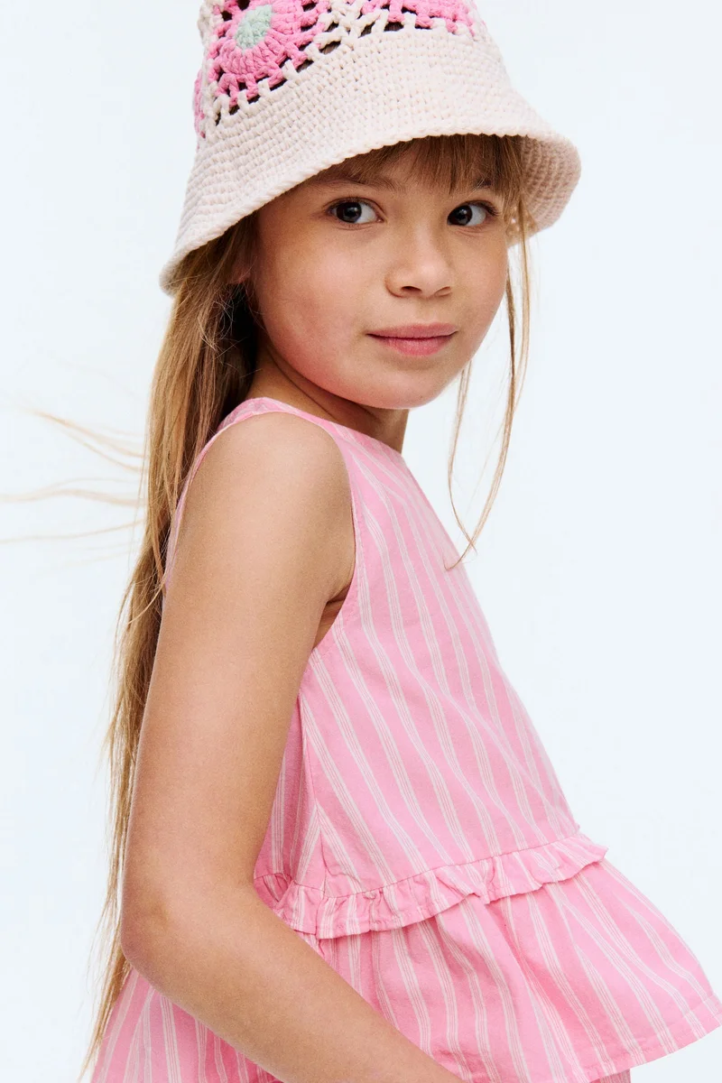 اتش اند ام بلوزة بيبلوم من القطن