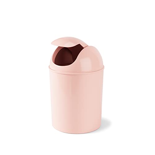 Umbra 1.25 Gallon Mini Waste Can with Removable Swing-Top Lid - Small Garbage Bin for Kitchen, Bathroom, Bedroom, Office - Compact Trash Can Fit Under Tables & Counters - Pink - Image 3