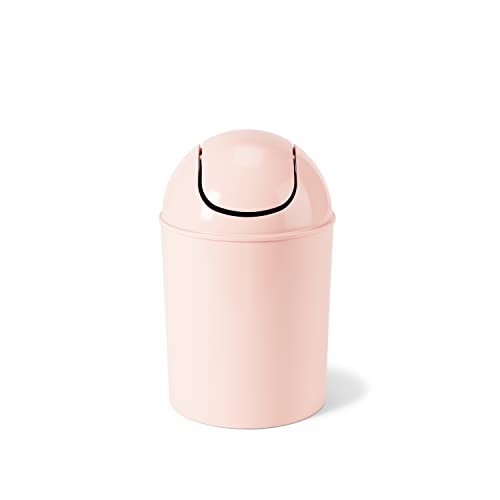 Umbra 1.25 Gallon Mini Waste Can with Removable Swing-Top Lid - Small Garbage Bin for Kitchen, Bathroom, Bedroom, Office - Compact Trash Can Fit Under Tables & Counters - Pink - Image 4