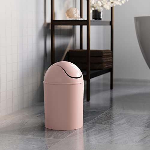 Umbra 1.25 Gallon Mini Waste Can with Removable Swing-Top Lid - Small Garbage Bin for Kitchen, Bathroom, Bedroom, Office - Compact Trash Can Fit Under Tables & Counters - Pink - Image 5