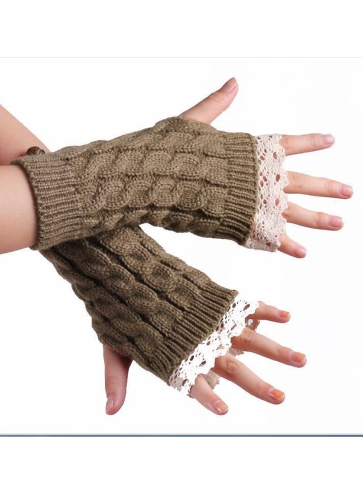 Loquat Fingerless Cotton Polyester Gloves Sleeves 