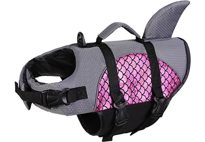 Jolfay Professional Dog Swimming Clothes Pet Dog Life Jacket Small Medium and Large Dog Buoyancy Swimsuit Dog Swimsuit Rescue Clothing (M) - Image 3