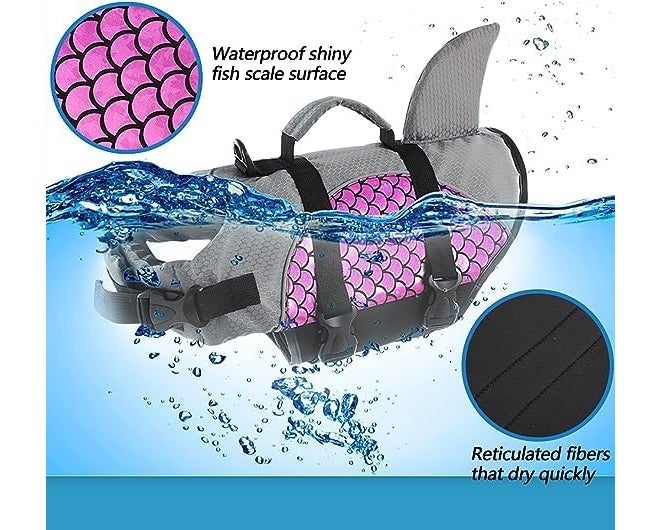 Jolfay Professional Dog Swimming Clothes Pet Dog Life Jacket Small Medium and Large Dog Buoyancy Swimsuit Dog Swimsuit Rescue Clothing (M) - Image 4
